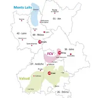 La zone de collecte de Valcrest couvre principalement la région Rhône-Alpes.