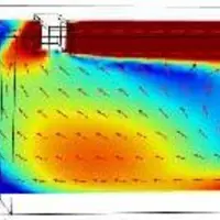Cette simulation numérique réalisée à partir de mesure en ferme montre l’hétérogénéité des vitesses d’air dans un hâloir.© Inra