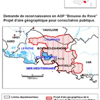CARTE A REFAIREProjet d'aire géographique de la brousse du Rove AOP © Inao