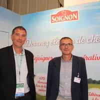 Mickaël Lamy, président du Conseil métier caprin d’Agrial et Gilles Sanzey, responsable métier chèvre d’Agrial, ont présenté les opportunités de dével