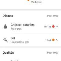 Les applications de type Yuka pénalisent les fromages. © Yuka
