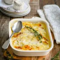 Gratin dauphinois de légumes blancs et oubliés au chavignol AOP © A. Orphelin/Anicap