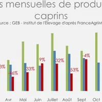 Importations mensuelles de produits de report caprins.