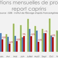 Importations mensuelles de produits de report caprins