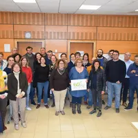 Salariées, éleveurs et partenaires rassemblés pour l'assemblée générale du 15 décembre 2023 et les 60 ans du syndicat caprin de la Drôme.