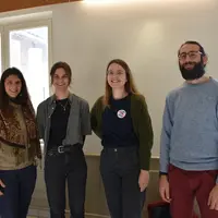 De gauche à droite : Caroline Constancis (FiBL), Rosalie  Planteau du Maroussem (FiBL), Marie Waniowski (Quatres Pattes), Rugg