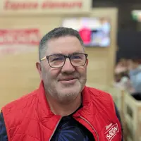<em class="placeholder">Cyrille Vignais, éleveur de chèvres, au Salon de l'agriculture 2025</em>