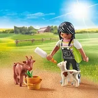 Figurine Playmobil avec chèvre et chevreau
