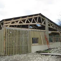 Bâtiment agricole en construction