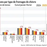 Fabrications par type de fromages de chèvre (janvier-février)