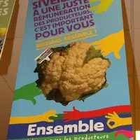 Ensemble (Biocoop) fait partie des marques et labels bio qui communiquent pour le commerce équitable.  © rfl