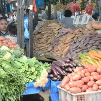 Le marché de Berastagi expose toute la diversité de la production locale. © T. Joly