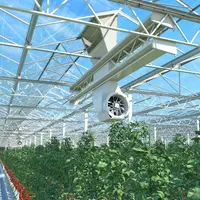Les ventilateurs Dalsem X-air aspirent l’air au-dessus du toit des serres.