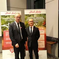 La feuille de route a été présentée à Fruit Logistica. En photo : Didier Crabos, président de Pink Lady Europe, et Thierry Mellenotte, directeur génér