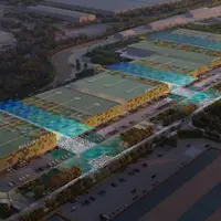 Situé sur 16 ha d’un ancien site industriel, le marché de gros de Dagenham Dock sera composé de trois bâtiments, chacun conservant les noms des marché