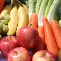 display de fruits et légumes