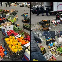 Capture d'écran du compte X de Préfet de l'Hérault qui montrent trois images du marché ckandestin de la Paillade à Montpellier avec des cajeots de fru