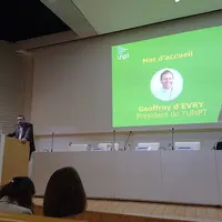 Geoffroy d'Evry, agriculteur et président de l’UNPT, lors de l’assemblée générale du syndicat le 4 février.