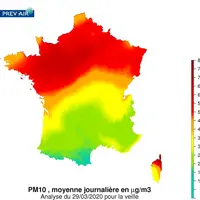 Le pic de pollution enregistré le 28 mars 2020 sur une moitié nord de la France n'est que partiellement imputable à l'agriculture. © Ineris.