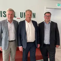 Stanislas Bouchard, directeur adjoint, Olivier de Bohan, président, et Xavier Astolfi, directeur général de Cristal Union lors de la présentation des