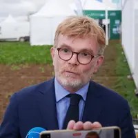 Marc Fesneau le ministre de l'Agriculture français lors de l'inauguration du salon Betteravenir, à Berny-en-Santerre le 25 octobre 2023