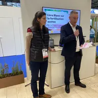Pauline Bodin, responsable agronomie et environnement à la Coopération agricole, et Antoine Hacard, président de la Coopération agricole métiers du gr