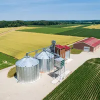 Installation de stockage à la ferme, plaine céréalière, cellules extérieures