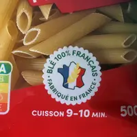 Paquet de pâtes avec logo blé dur 100% Français.