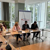 Valérie Pécresse, présidente de la région Ile-de-France lors d'une conférence de presse.