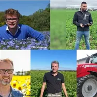Quentin Pointereau, agriculteur dans le Cher ; Rémi Besnault, gérant d'une ETA dans la Vienne ; Olivier Michel, spécialiste nutrition des plantes au s