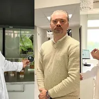 Mathieu Gourgues, responsable du service de la Biologie, Florent Villiers,  responsable de laboratoire en biochimie computatio