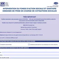 Première page du formulaire de demande de prise en charge de cotisations MSA