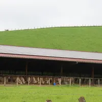 Panneaux photovoltaïques sur la toiture d'une étable
