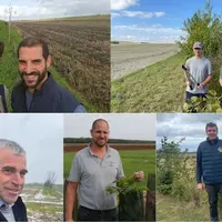 Hélène et Martin Gosse de Gorre, agriculteurs dans le Pas-de-Calais, Frédéric et Didier Lambin, agriculteurs en bio dans la Marne, Régis Négrier, céré