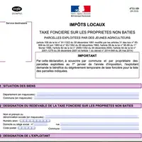 Formulaire de souscription du dégrèvement de taxe foncière pour les jeunes agriculteurs