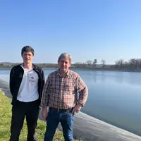 <em class="placeholder">Patrice Gourinchas, président de l’ASA du Bandiat et son fils Yann.</em>