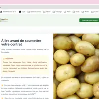 Capture d'écran de la plateforme Lexipom développée par l'UNPT pour analyser les contrats en pomme de terre