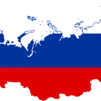 La Russie avec le drapeau.