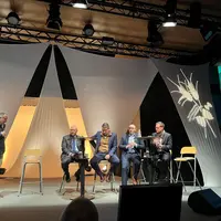 Yannick Carel (Arvalis), Patrick Jouannic (Soufflet Négoce), Charles Neron Bancel (Panzani), Clément Roux (Durum) et Nicolas Prevost (Emeric) lors de
