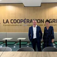 Antoine Hacard, président de La Coopération agricole - Métiers du grain et Catherine Matt, directrice
