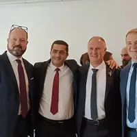 De gauche à droite, Charles Descamps, nouveau directeur de Nord Céréales, Marc Touati, économiste, Joël Ratel, directeur sur le départ de Nord Céréale