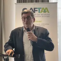 Laurent Berthellier, directeur des marchés de Feed Alliance, lors de la session Matières premières organisée par l’Aftaa, le 10 décembre à Nantes.