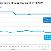 Graphique prix colza tournesol France au 14 avril 2026