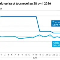 Prix colza tournesol France au 28 avril 2026
