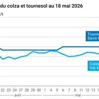 Graphique prix colza tournesol France au 18 mai 2026
