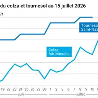 Graphique prix colza tournesol France au 8 mai 2026