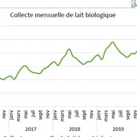 courbe collecte de lait de vache bio