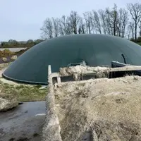 Unité de méthanisation à la ferme dans la Vienne.