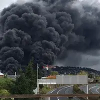 fumée due à l'incendie de Lubrizol