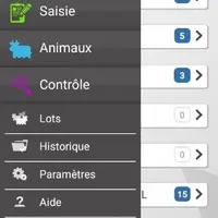L’écran d’accueil de Smart’Pilot affiche les quatre principales fonctionnalités : alertes, saisie, fiches animaux, résultats des contrôles.ATTENTION :